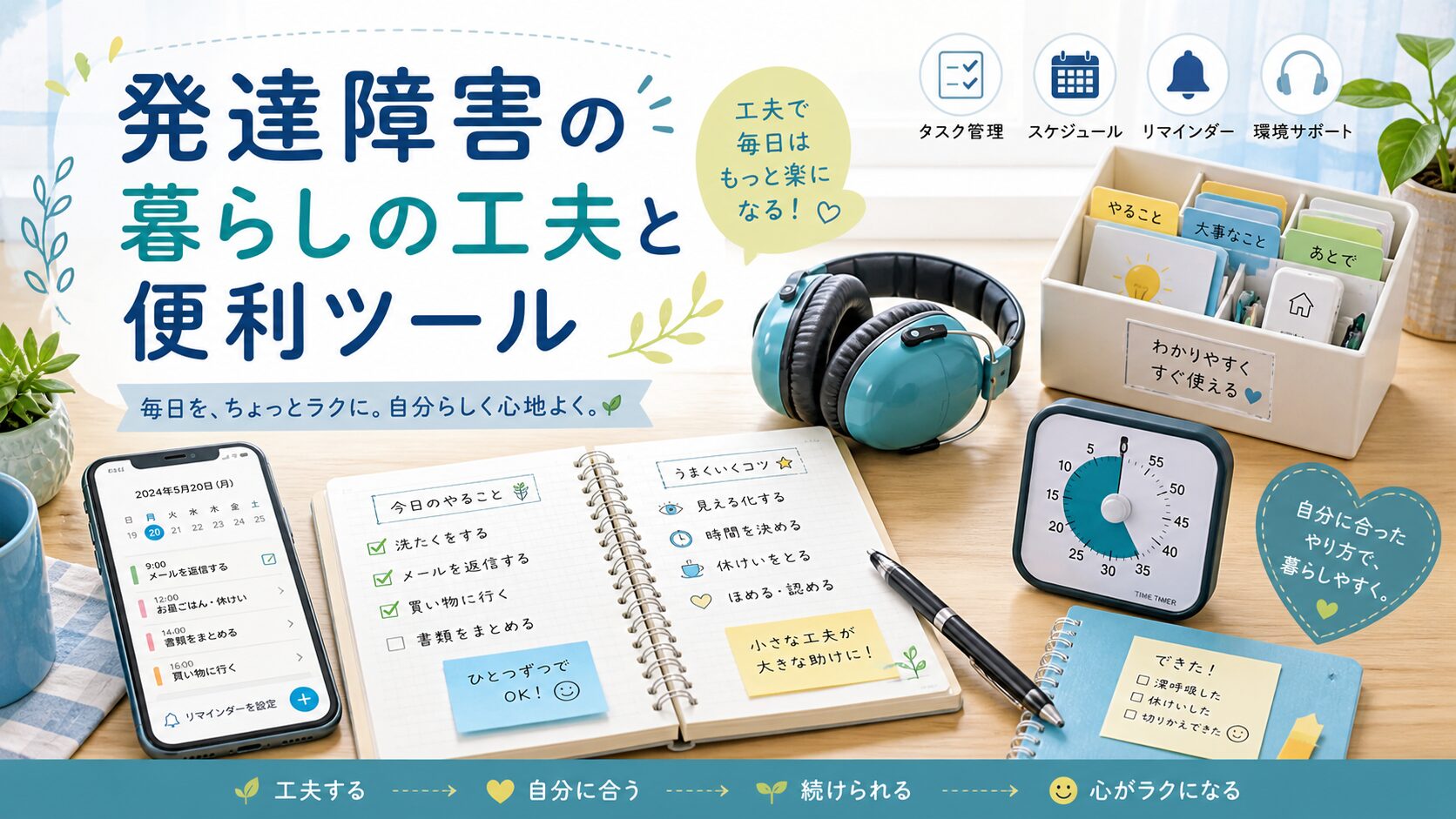 発達障害の暮らしの工夫と便利ツール｜忘れ物・感覚過敏・タスク管理の対策